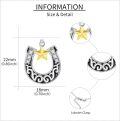 wholesale 925 Sterling Silver Gold Plated Lucky Horse Shoe with CZ and Yellow Star Charm Pendant Necklace for Women Girls  43cm Chain Length-0-4
