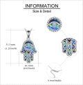 wholesale 925 Sterling Silver Evil Eye Hamsa Hand Abalone Shell Pendant Necklace for Women and Men-0-3