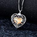TOUPOP Gold Crystal Rose Flower Urn Necklace For Ashes Memorial Jewelry-0-1