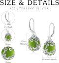 wholesale 925 Sterling Silver Green Peridot Flower Vine Drop Earrings-0-4