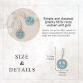 wholesale 925 Sterling Silver Turquoise Stone Celtic Peace Sign Drop Earrings for Women Girls Gift Idea-0-4