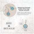 wholesale 925 Sterling Silver Turquoise Stone Celtic Peace Sign Drop Earrings for Women Girls Gift Idea-0-4