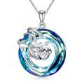 TOUPOP Sterling Silver Crystal Animal Necklace Pendant Jewelry Gifts For Her-0-0