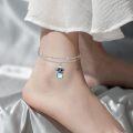 wholesale 925 Sterling Silver Moonstone & Moss Agate Mushroom Charm Ankle Anklet for Women and Moms-0-1