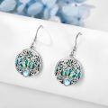 wholesale 925 Sterling Silver Abalone Shell Tree of Life Drop Earrings for Women Girl's Gift-0-2
