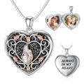 TOUPOP Sterling Silver Rose Heart Locket Necklace Gift Always In My Heart-0-0