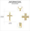 wholesale 14K Solid Gold Cross Pendant Necklace with Zircon for Women, Faith Love Salvation Gift, 0.87g 16-18 Adjustable Chain, Hypoallergenic, No Nickel Lead Cadmium, Birthday Anniversary Present-0-3