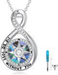 wholesale 925 Sterling Silver Infinity Compass Necklace with Abalone Shell and Cubic Zirconia - I'd Be Lost Without You Pendant  for Women/Men-0-0