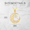 wholesale 14K Gold Mother-of-Pearl Crescent Moon Pendant Necklace - 16 + Extender Chain-0-4
