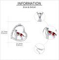 wholesale 925 Sterling Silver Dog Heart Pendant Necklace with Red Enamel and Cubic Zirconia Gifts for Women-0-2