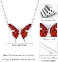 wholesale 925 Sterling Silver Red Opal Butterfly Charm Necklace for Women Dainty Cute Pendant Jewelry Birthday Christmas Gift for Wife Girlfriend Mom Teen-0-5