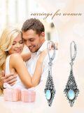 wholesale 925 Sterling Silver Blue Moonstone Bohemian Drop Earrings for Women-0-1