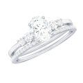 TOUPOP 10k 14k 18k Gold Moissanite Oval Marquise Bridal Ring Set-0-0