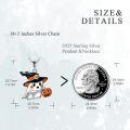 wholesale 925 Sterling Silver Halloween Ghost with Jack-o'-Lantern and Hat Charm Pendant Necklace-0-3