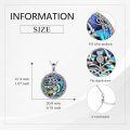 wholesale 925 Sterling Silver Round Abalone Shell with Scottish Thistle and Celtic Knot Design Pendant Necklace-0-4