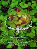 wholesale 925 Sterling Silver Clover Heart Good Lucky Charm Bracelet-0-5