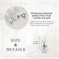 wholesale 925 Sterling Silver Teardrop Stud Earrings Minimalist  for Women Girls-0-4
