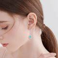 wholesale 925 Sterling Silver Turquoise Teardrop Dangle Earrings with CZ Accents-0-3