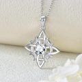 wholesale 925 Sterling Silver Witches Knot Birthstone Necklace Wicca Moon Celtic Pendant-0-11