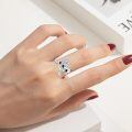 wholesale 925 Sterling Silver Cute Sheep Black Enamel Leaf Open Wrap Ring For Women-0-4
