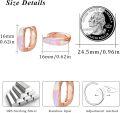 wholesale 925 Sterling Silver & Rose Gold Plated Pink Opal Huggie Hoop Earrings for Women-0-3