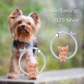 wholesale 925 Sterling Silver Yorkshire Terrier Dog Hoop Earrings - Adorable Pet s for Women and Girls-0-4