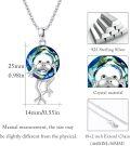 wholesale 925 Sterling Silver Blue Crystal Frog Pendant Necklace-0-2