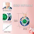 wholesale TOUPOP Mothers Day Gifts For Mom Women Necklace Sterling Silver Circle Necklaces For Women Crystal Pendant Birthday Mother's Day Jewelry Gifts For Mom Wife Her (rose-blue Crystal-05-may-emerald) -0-4
