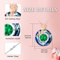 TOUPOP Sterling Silver Emerald Circle Crystal Pendant Necklace-0-4