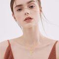 wholesale 14K Gold Diamond Dainty Cross Pendant Necklace for Women-0-4