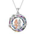 TOUPOP 925 Sterling Silver Crystal 2 Sisters Necklace Gift for Women-0-0