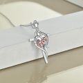 wholesale 925 Sterling Silver Heart Pendant with I Love You and Cubic Zirconia - Mothers Day Gift for Mom Grandmother-0-2