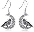 wholesale 925 Sterling Silver Raven Moon Drop Earrings s for Women-0-0