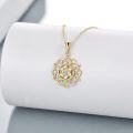 wholesale 14K Gold 7 Chakras Lotus Flower Crystal Pendant Yoga Jewelry Necklaces for Women-0-2