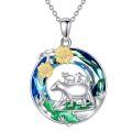 TOUPOP Sterling Silver Sunflower Mama Bear 2-4 Cubs Family Jewelry Gift-0-0