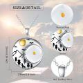 wholesale 925 Sterling Silver Wolf Moon Night Scene Locket Pendant Necklace for Women Girls-0-1