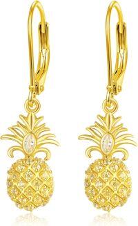 wholesale 925 Sterling Silver Pineapple Drop Earring for Women Gift-Gold Pineapple