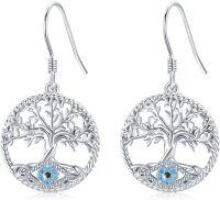 wholesale 925 Sterling Silver Evil Eye Tree of Life Drop Dangle Stud Earrings for Women Girls Holiday Gift-tree