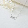 wholesale 925 Sterling Silver Infinity Pendant with Single Cubic Zirconia Accent - 18 Chain + Extender-0-5