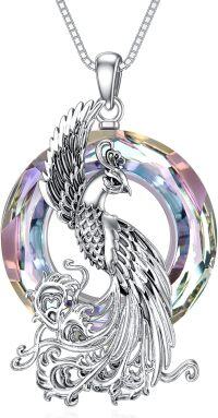 wholesale 925 Sterling Silver Crystal Phoenix Pendant Necklace for Women Girls Mothers' Day Gift-one phoenix