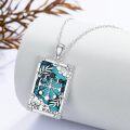wholesale 925 Sterling Silver Turquoise The Wheel Tarot Card Pendant Necklace for Women and Men-0-1