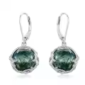 TOUPOP Sterling Silver Round Gemstone Filigree Bohemian Dangle Drop Earrings-0-0