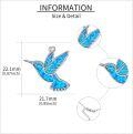 wholesale 925 Sterling Silver Blue Opal Hummingbird Necklace for Women Mom Gifts-0-4