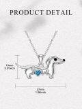 wholesale 925 Sterling Silver Dachshund Birthstone Necklace for Women Dog Lovers-0-1