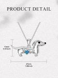 wholesale 925 Sterling Silver Dachshund Birthstone Necklace for Women Dog Lovers-0-1
