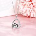 wholesale 925 Sterling Silver Heart Pendant with Hippo and Baby Charm Love You Forever Necklace Gifts for Women-0-2