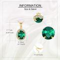wholesale 14k Yellow Gold Pendant Necklace Wholesale With Oval Green Emerald Accent Stones-0-4