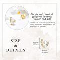 wholesale 14K Gold Pearl Hoop Earrings Minimalist Dainty Ear Cuff Gift for Her-0-1