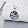 wholesale 925 Sterling Silver Tree Of Life Family Pendant Necklace Abalone Shell Oval Women Jewelry-0-1