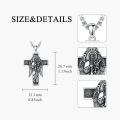 wholesale 925 Sterling Silver Cross Angel Pendant Necklace  Religious Protection Amulet Jewelry for Men-0-4